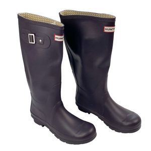 Hunter Original Tall Rain Boot Womens 7 EU 38 Wellington Boots Aubergine Purple